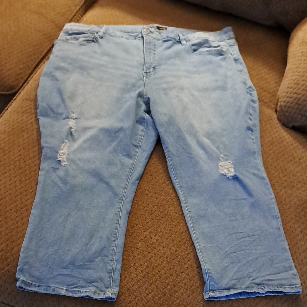 Royalty Slim Stretch Denim Cropped Jeans SZ: 24w